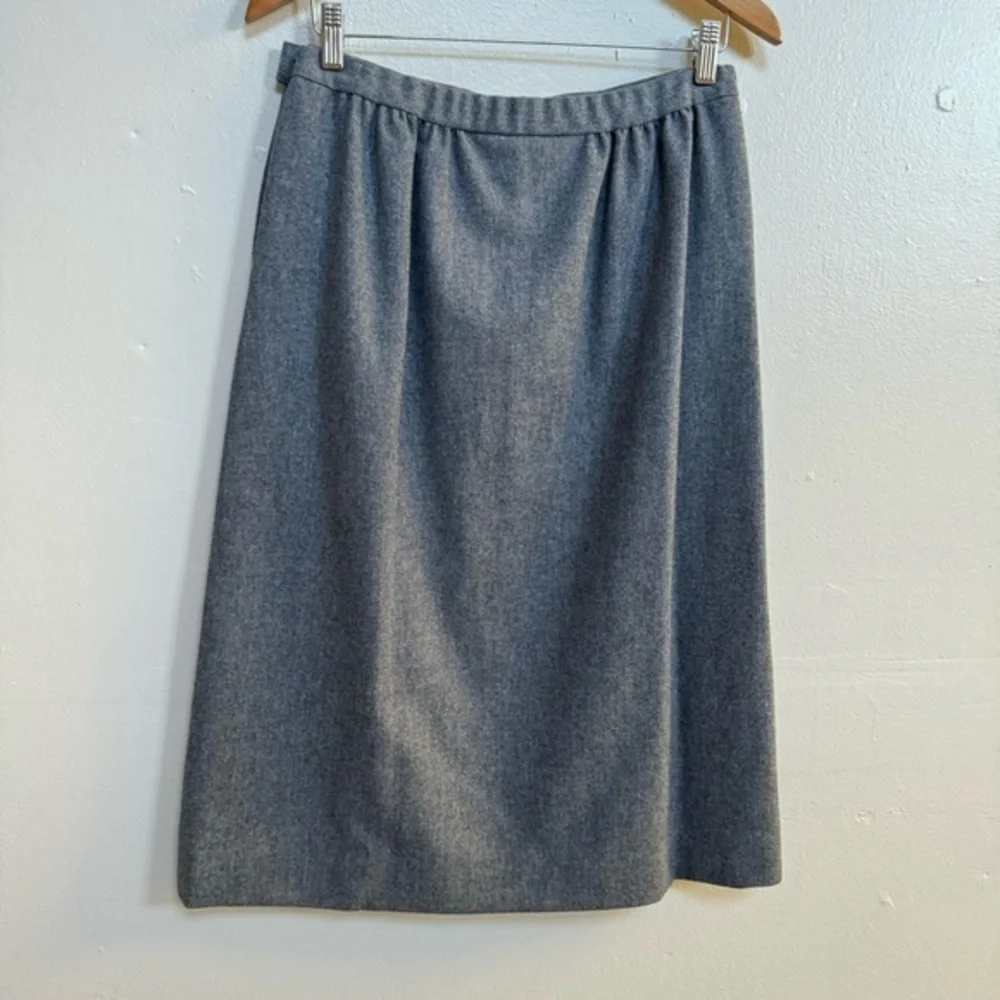 PENDLETON vintage wool midi skirt gray pockets lined academic academia twee sz10